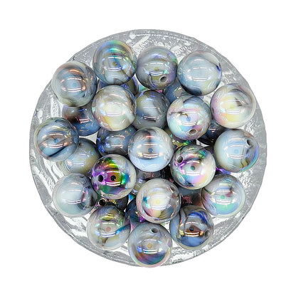 16mm Round Marble Shimmer Acrylic Beads