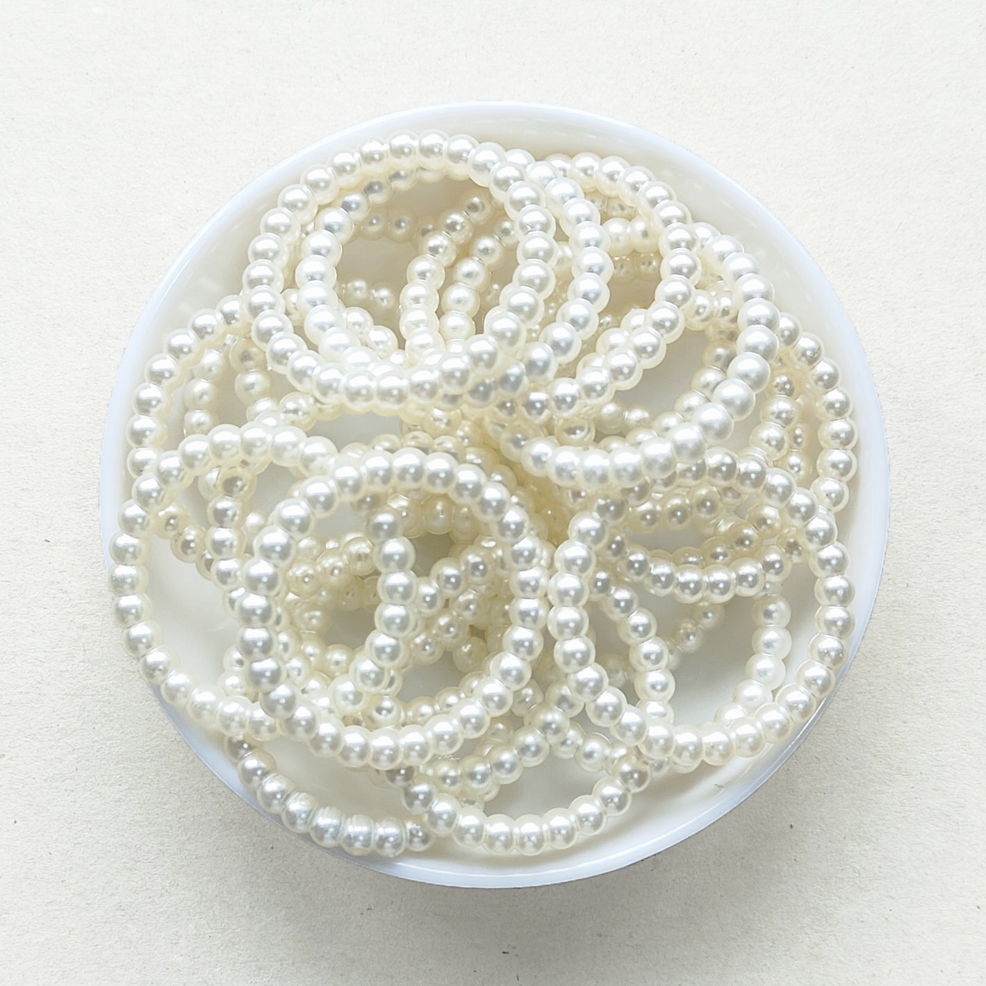 38mm Faux Pearl Round Loop Beads with 2 Hole