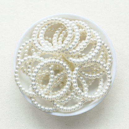 38mm Faux Pearl Round Loop Beads with 2 Hole