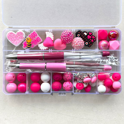 Valentines Day Beads,57PCS Assorted Beads Set,for Pen Kit