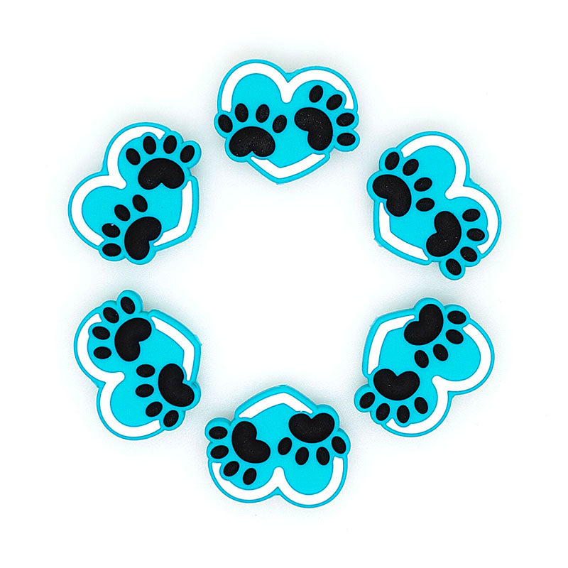 Love Dog Paw Heart Beads