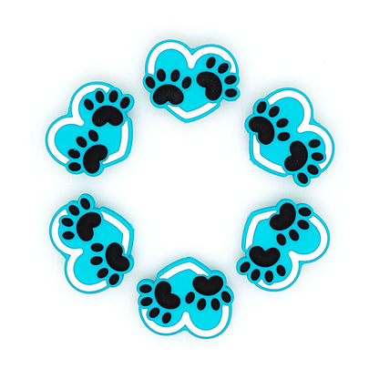 Love Dog Paw Heart Beads
