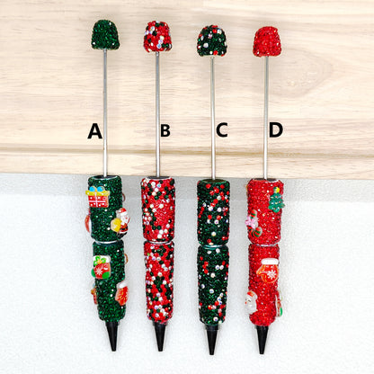Fancy Christmas Beadable Pens,Crystal Clay Pen