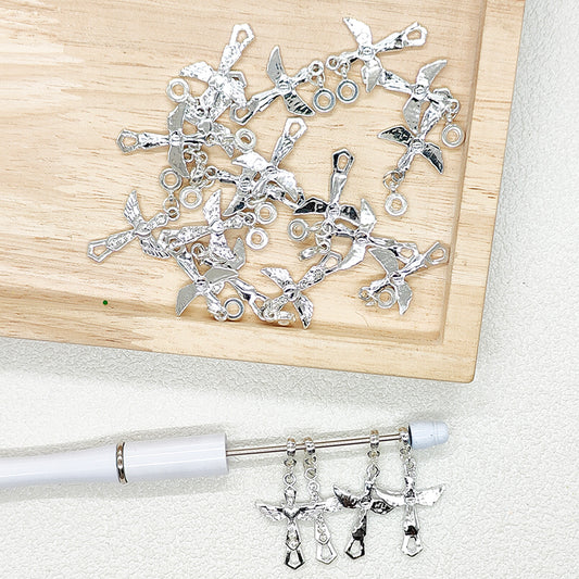 Cross Alloy Bail Beads,Chirstian Pen Charm Beads,Cross Beadable Pendent