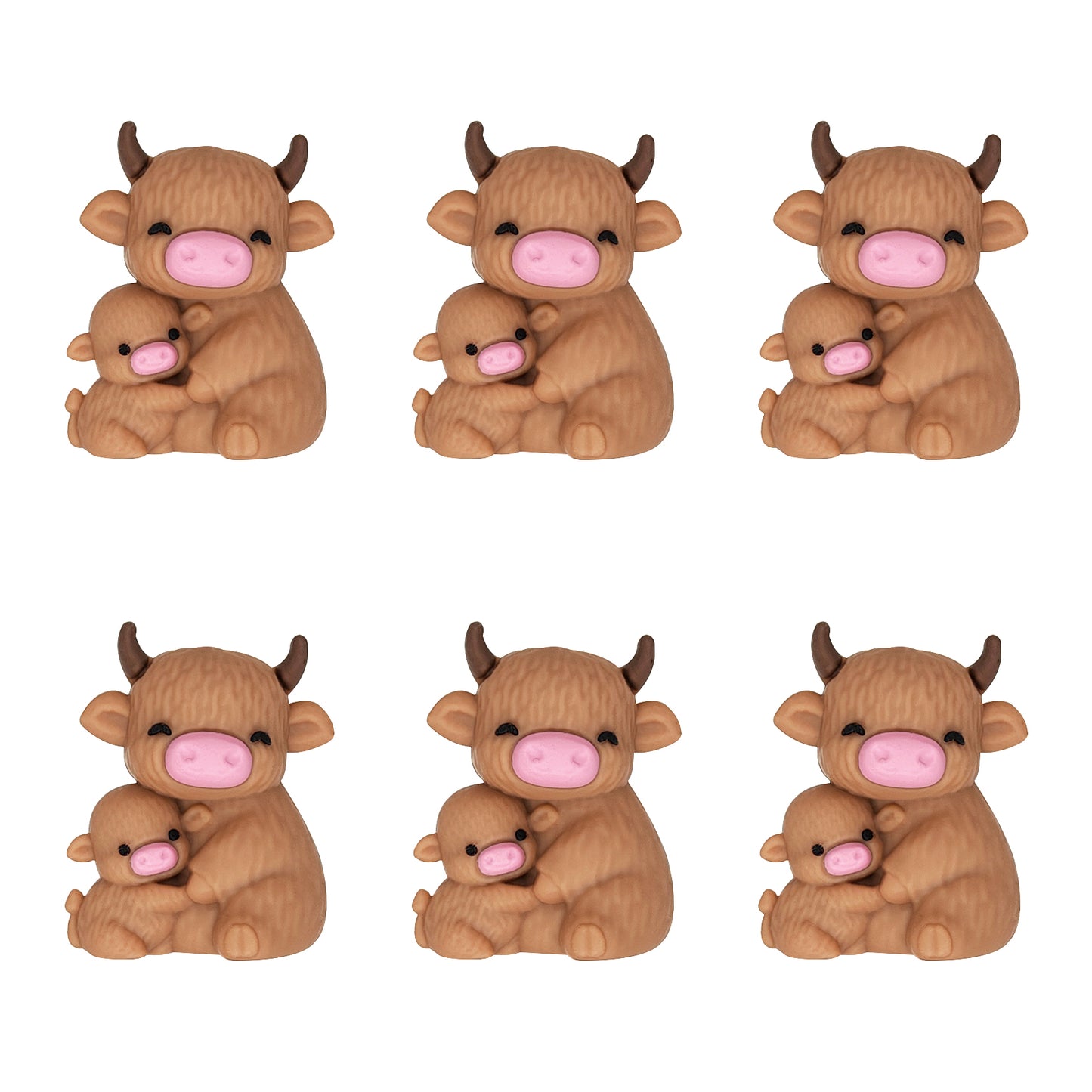 3D Highland Cow Hugging Focal