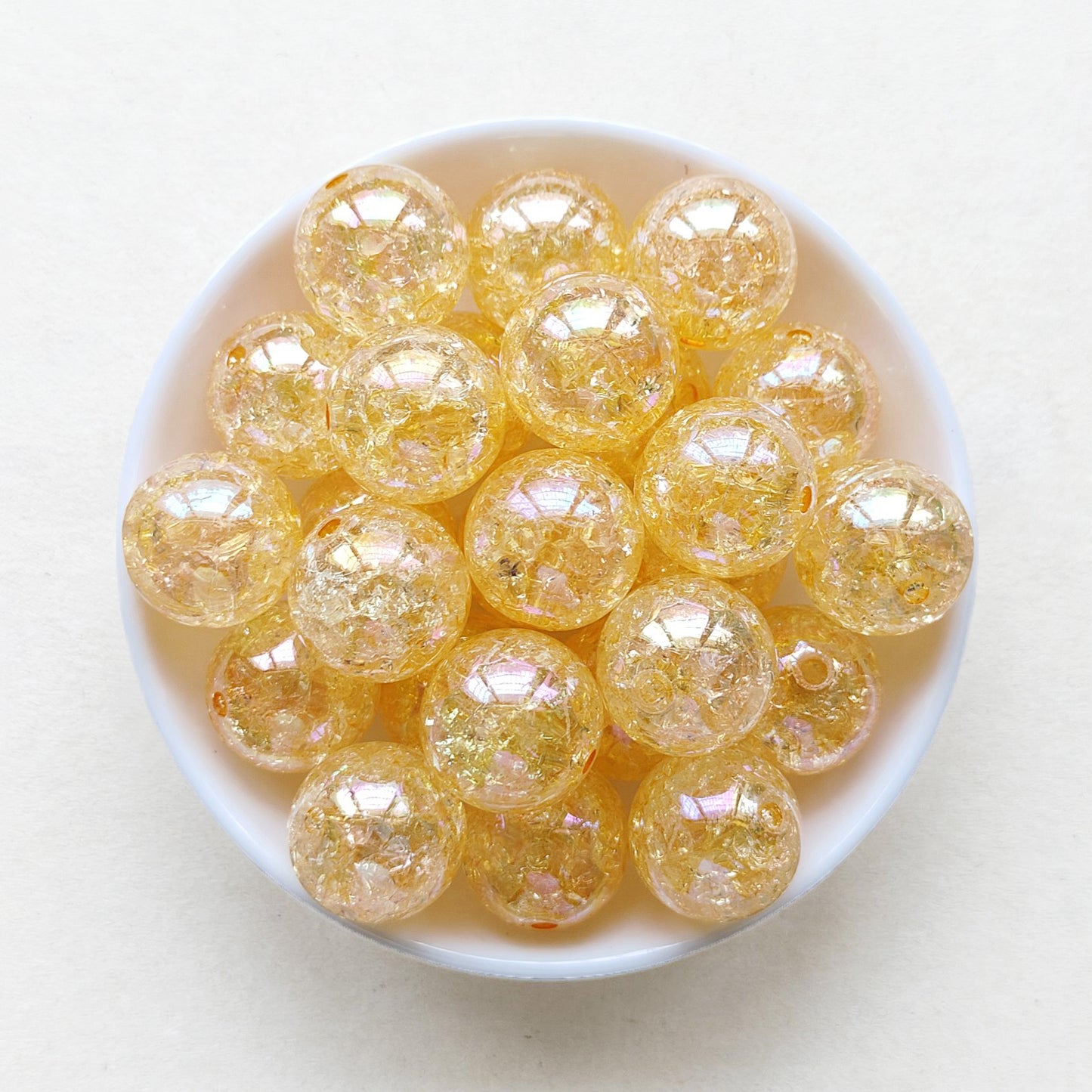 20mm AB Transparent Cracked Bubblegum Acrylic Bead