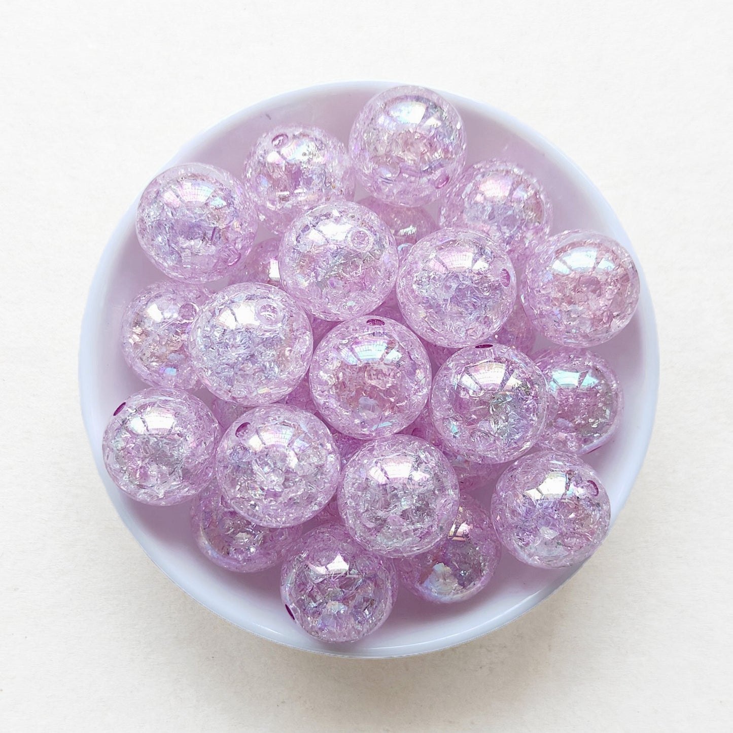 20mm AB Transparent Cracked Bubblegum Acrylic Bead
