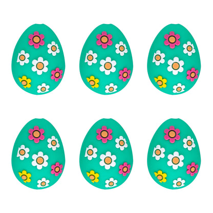 3D Easter Colorful Flower Eggs Silicone Focal Beads