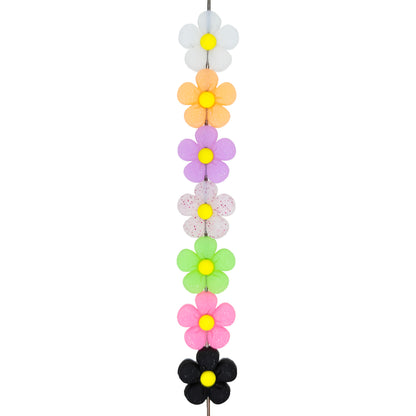 Mix Glitter Flower Silicone Focal Bead