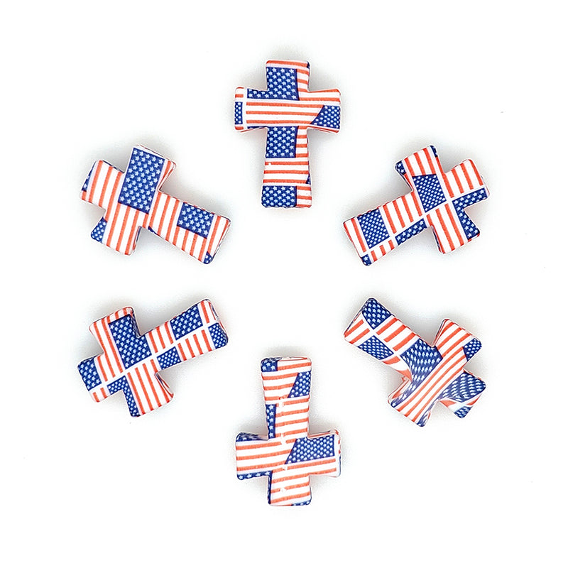 Print Cross Focal Beads