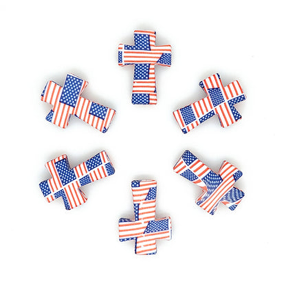 Print Cross Focal Beads