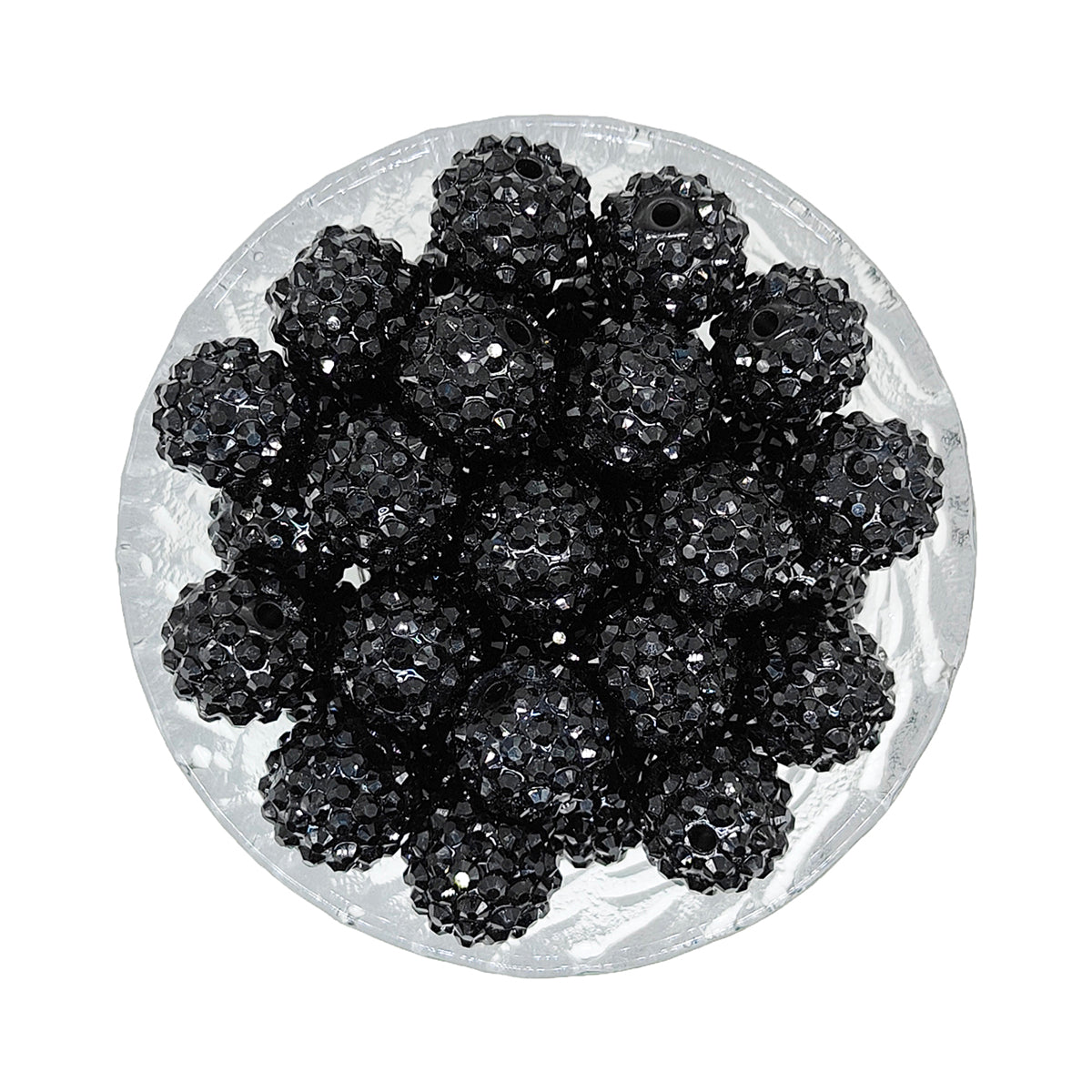 16/20mm Chunky Black Rhinestone Bubblegum Acrylic Beads