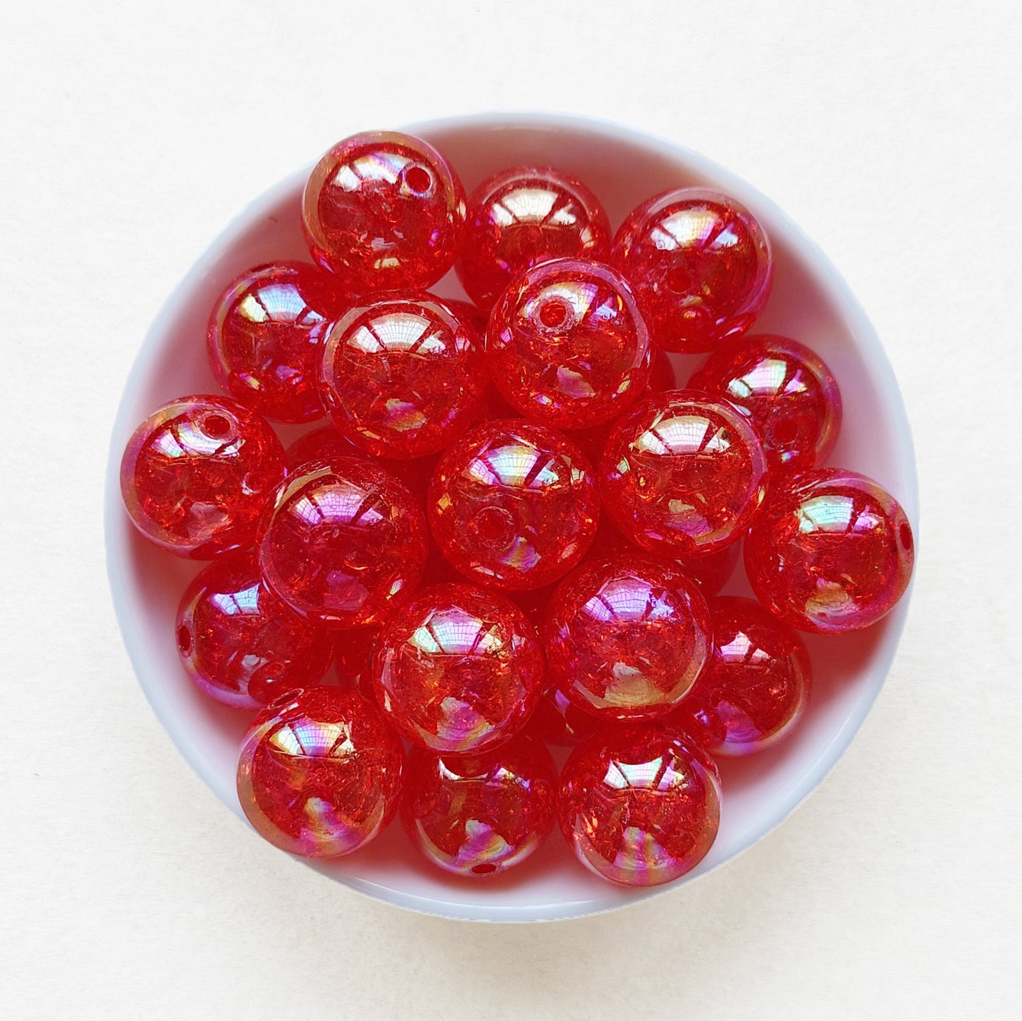 20mm AB Transparent Cracked Bubblegum Acrylic Bead