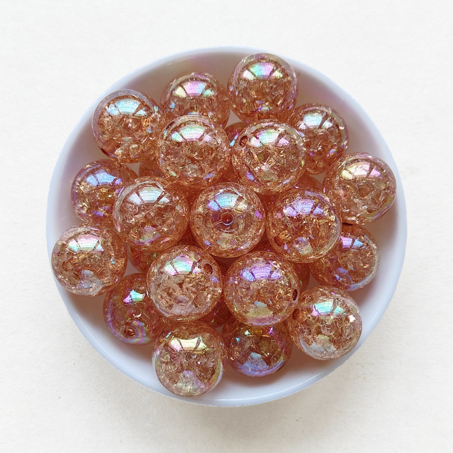 20mm AB Transparent Cracked Bubblegum Acrylic Bead