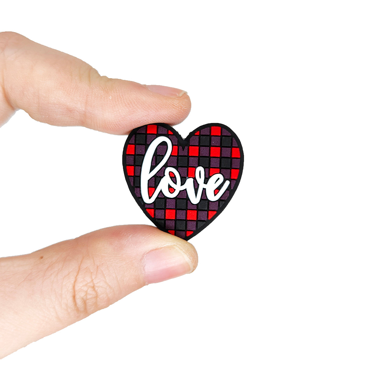 Red Black Plaid Love Focal