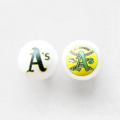 16mm Pearl Baseball Team Gumball Acrylic Beads
