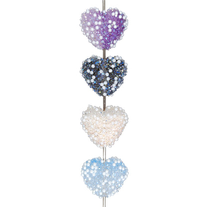 Mix Heart Pearl Rhinestone Sugar Bubblegum Acrylic Beads
