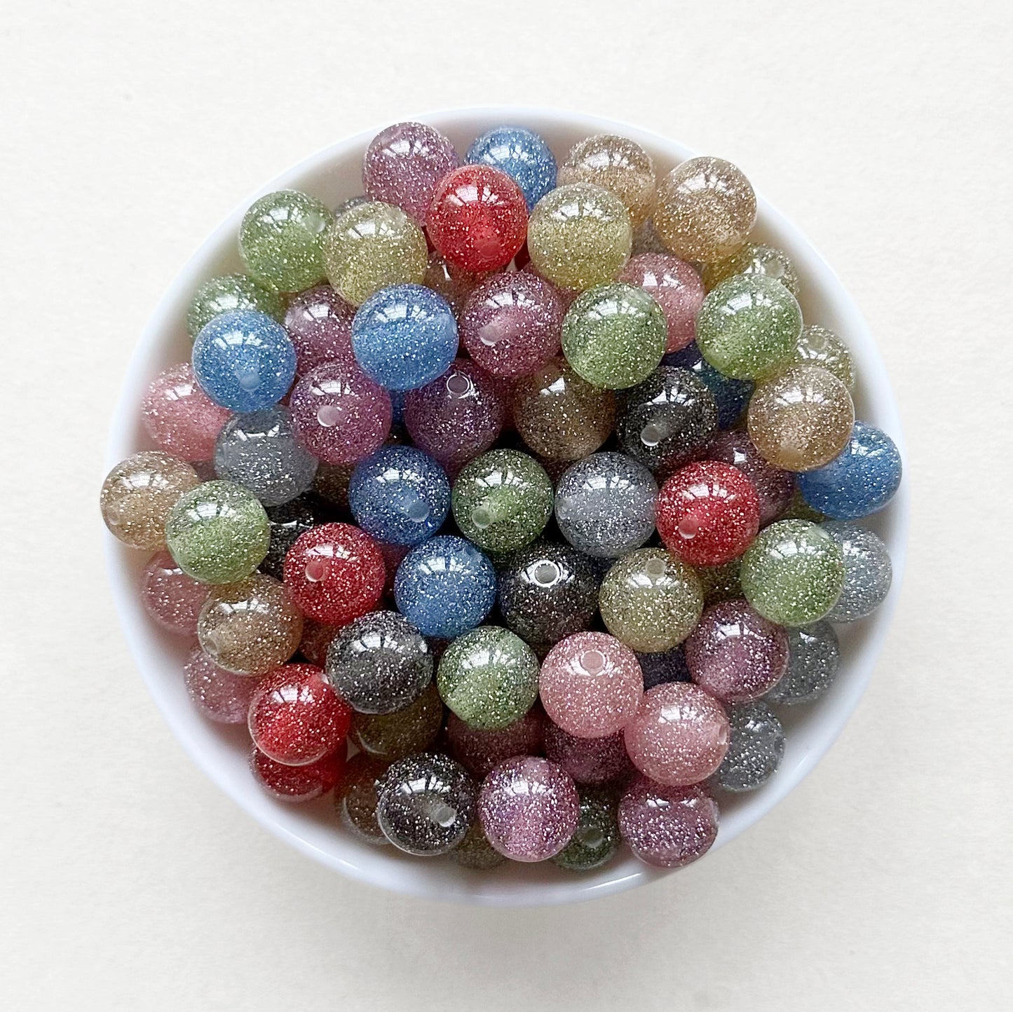12mm 16mm Round Acrylic Glitter Gumball Beads