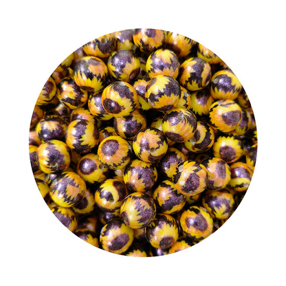 15mm Round Opal Print Silicone Beads