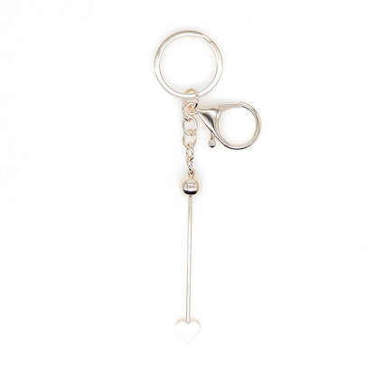 5Pcs/Lot Heart Beadable Keychain Bar