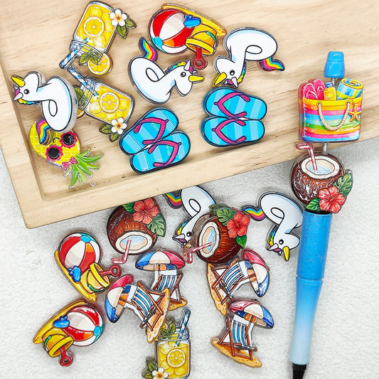 Assorted Tropical Beach Acrylic Beads,Summer Beads