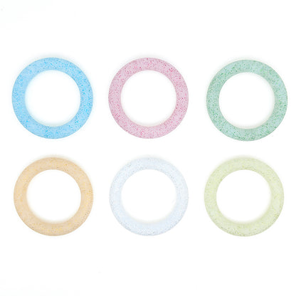 65mm Glitter Silicone Round Loop with 2 hole
