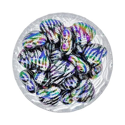 UV Stripe Heart Focal Acrylic Beads
