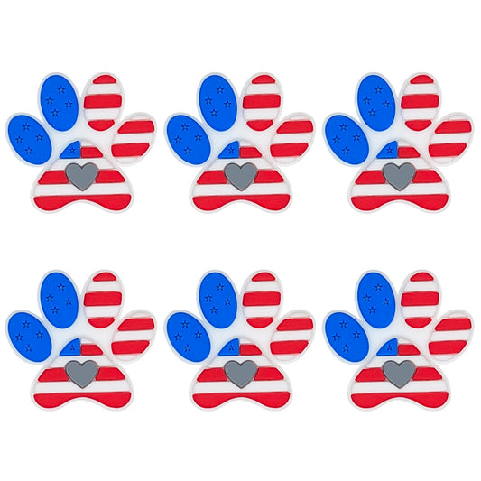 American Flag Dog Paw Focal