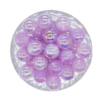 16mm Round Bubblegum Glitter Acrylic Beads