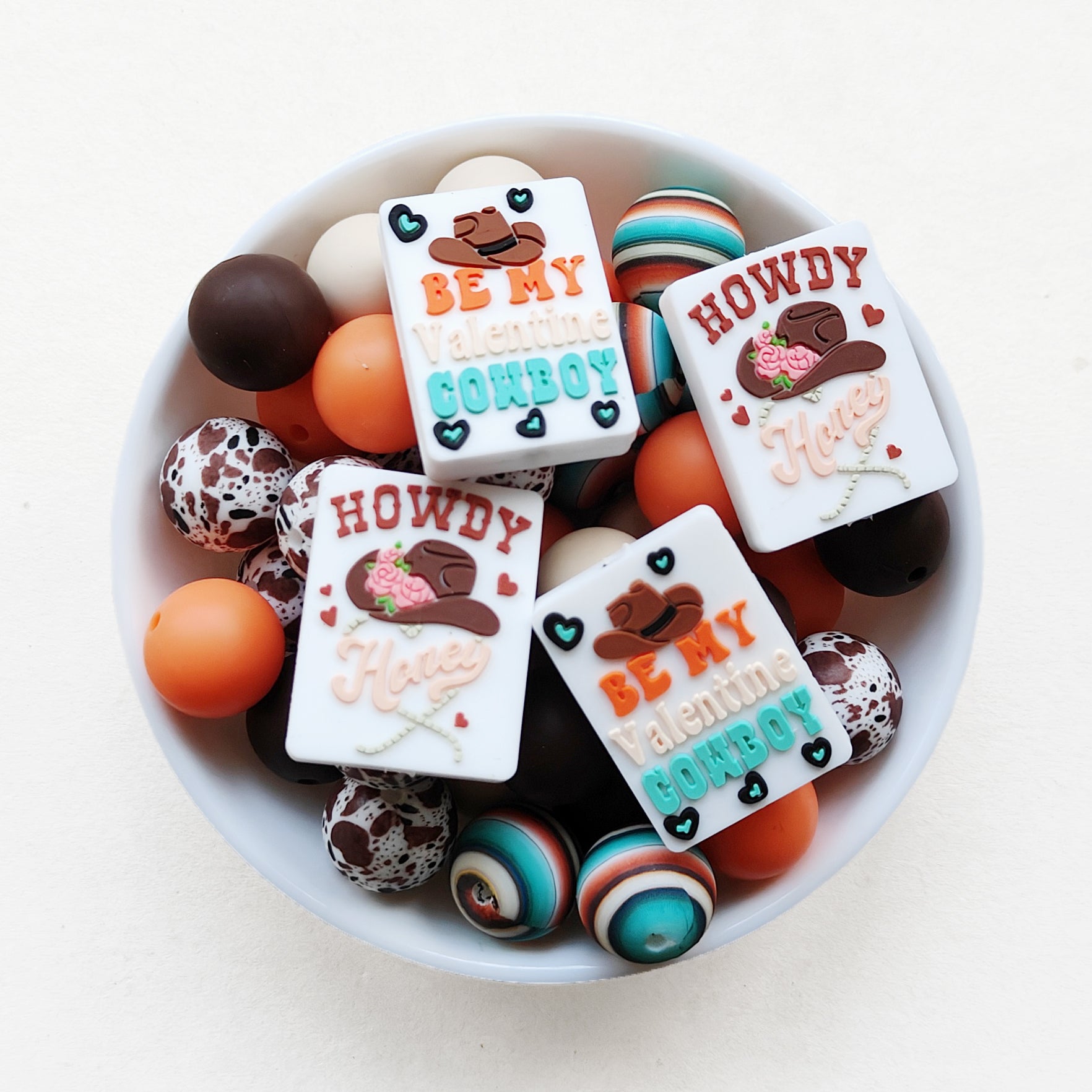 Cowboy Silicone Focal Beads, Western Beads