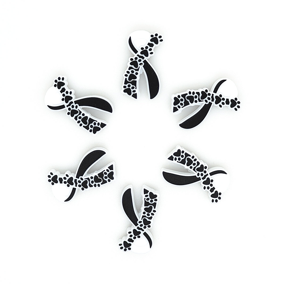 Dog Paw Awareness Ribbon Focal