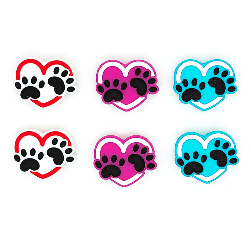 Love Dog Paw Heart Beads