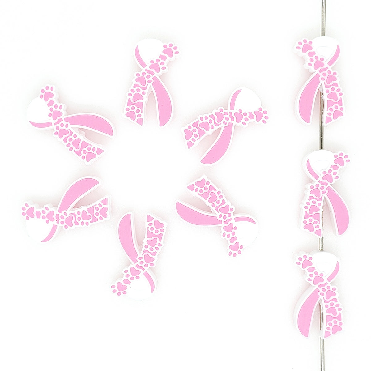 Dog Paw Awareness Ribbon Focal
