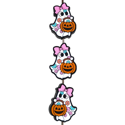 Pumpkin Bowknot Ghost Focal