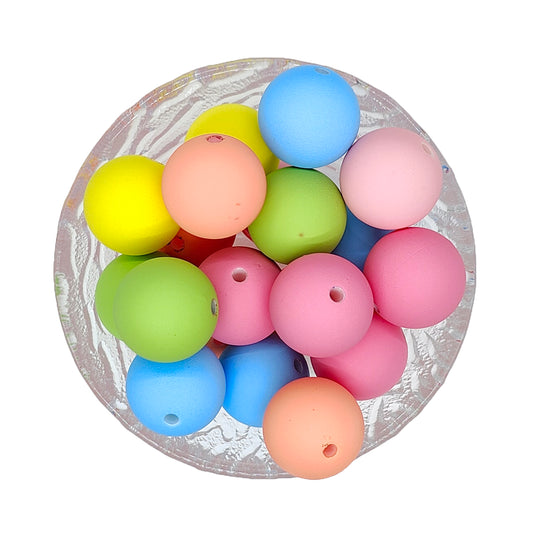 20mm Frosted Chunky Bubblegum Acrylic Beads - Mix Color