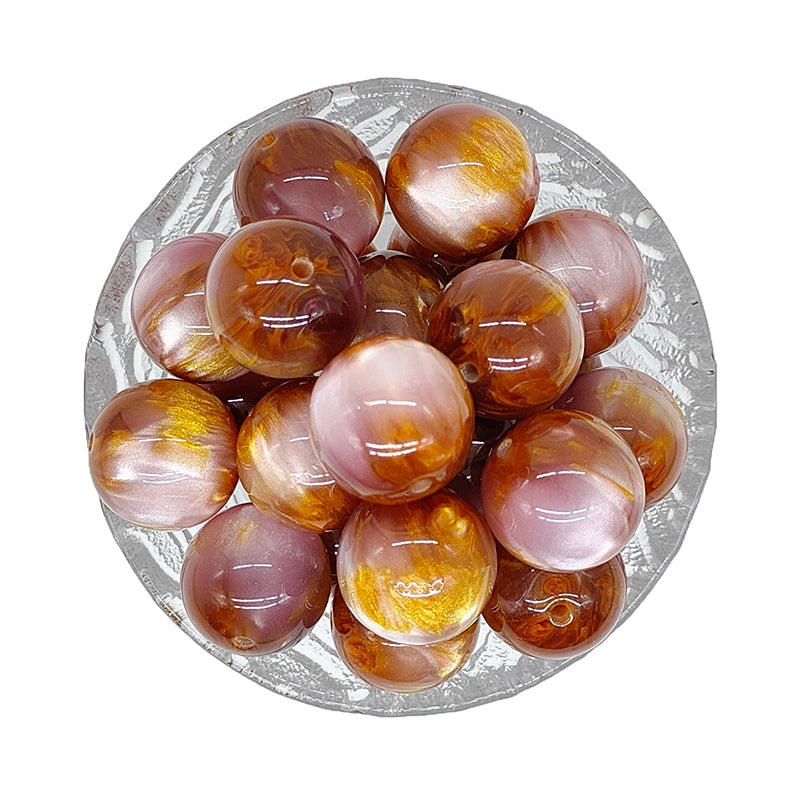 20mm Purple Gold Pearlescent Chunky Bubblegum Acrylic Beads