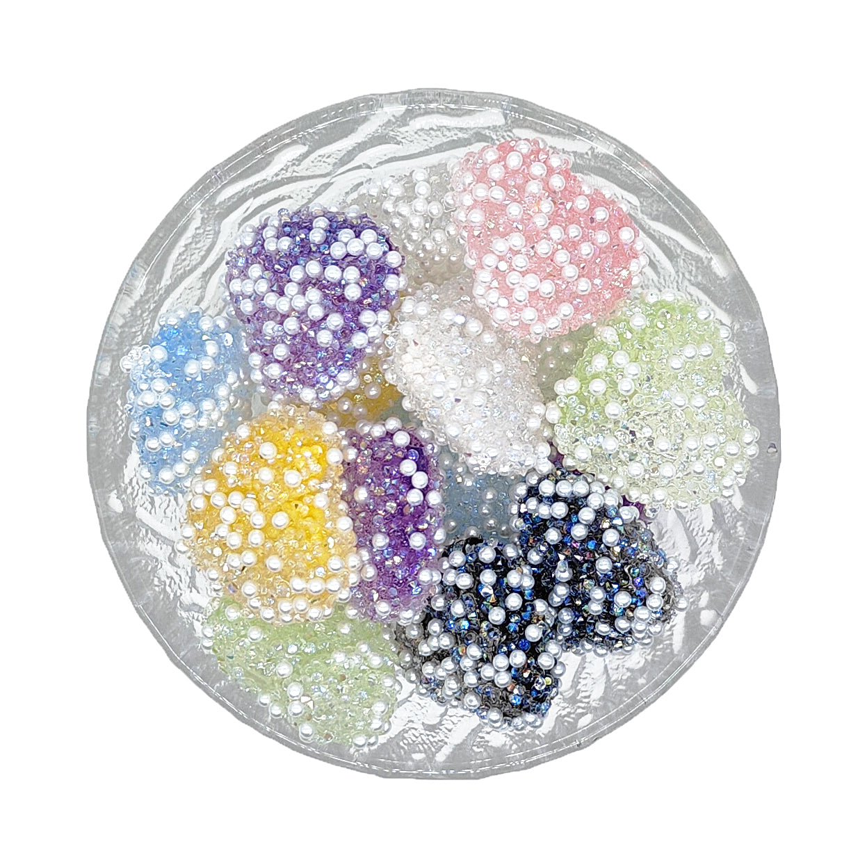 Mix Heart Pearl Rhinestone Sugar Bubblegum Acrylic Beads