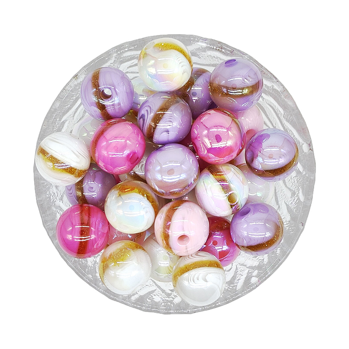 Assorted 16mm Round Gumball Acrylic Beads