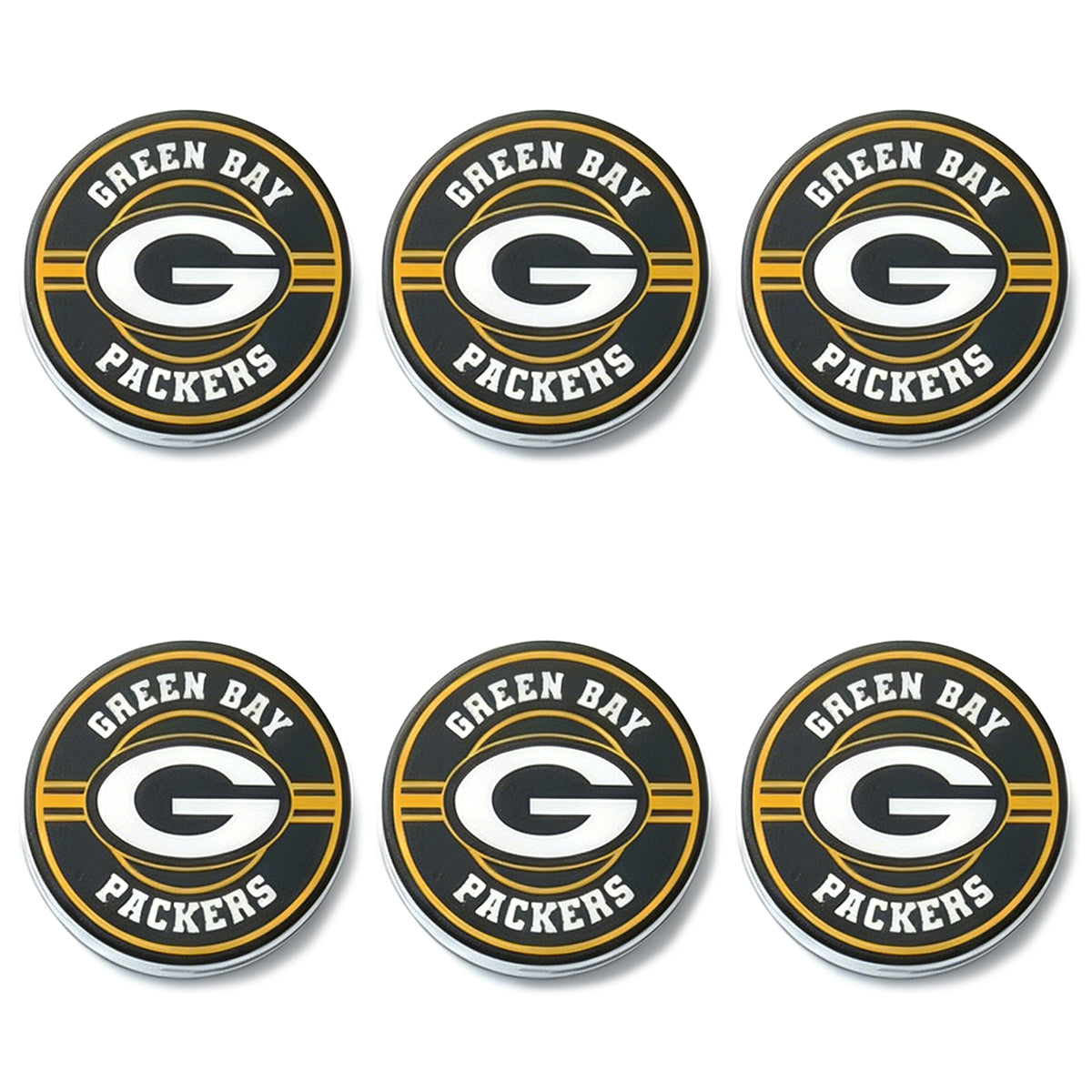 New Flat Round Print Silicone Football Team Focal Beads