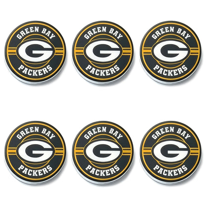 New Flat Round Print Silicone Football Team Focal Beads