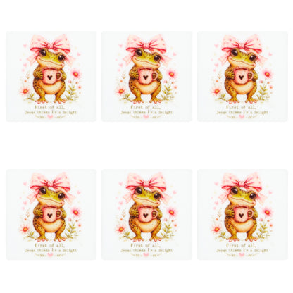 Bow Frog Jesus Square Print Focal