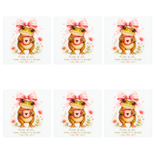 Bow Frog Jesus Square Print Focal