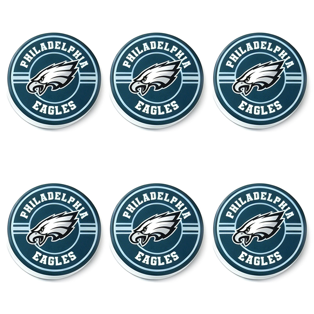 New Flat Round Print Silicone Football Team Focal Beads