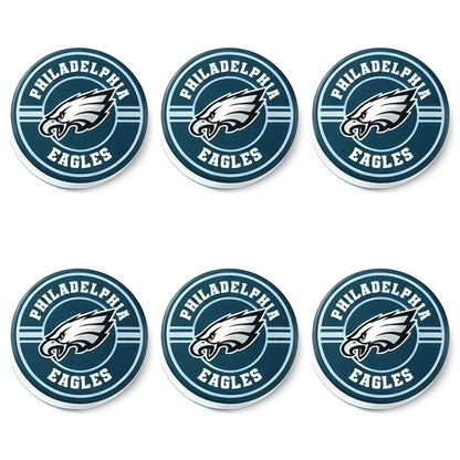 New Flat Round Print Silicone Football Team Focal Beads