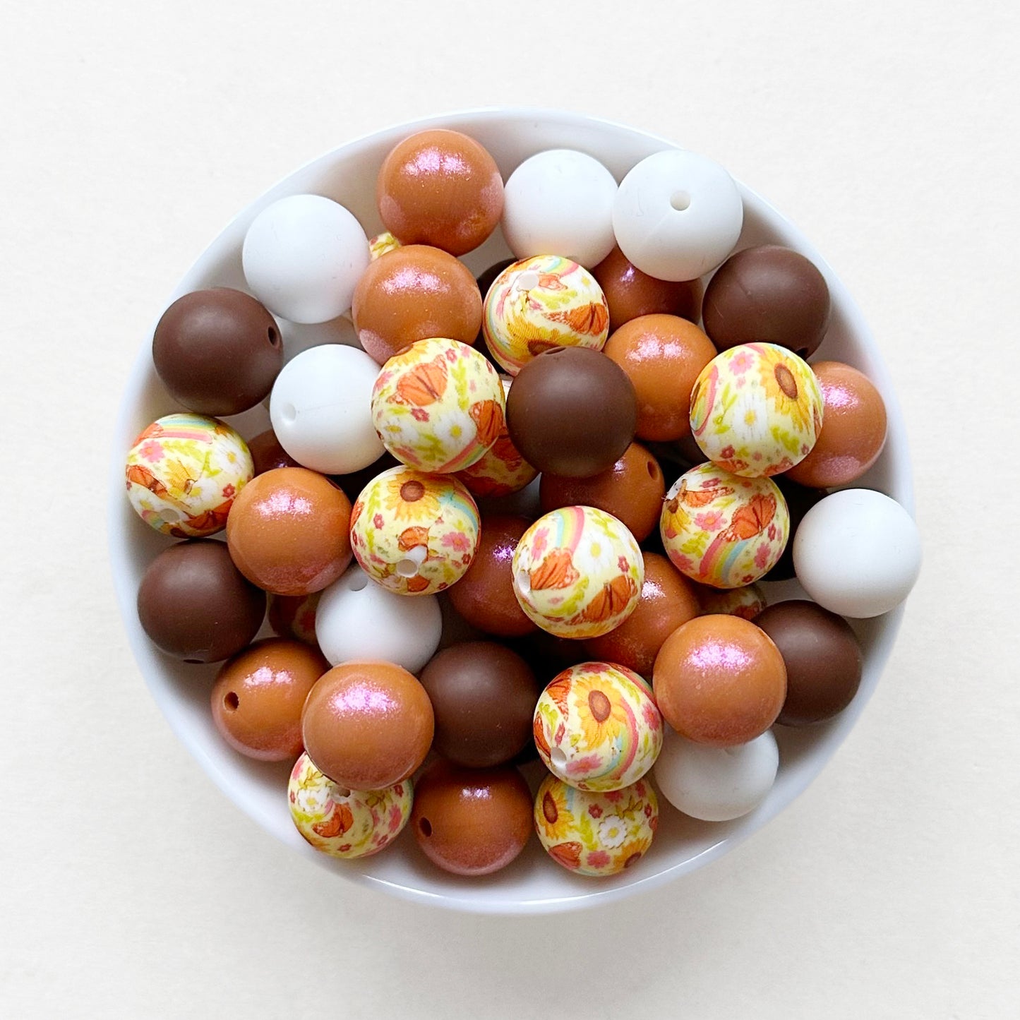 Assorted 15mm Print Loose Silicone Beads,Silicone Bead Mixed