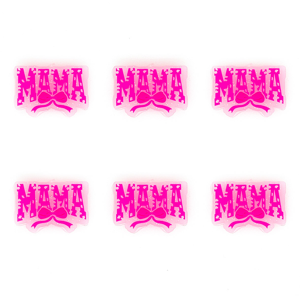 Mama Bowknot Glitter Focal