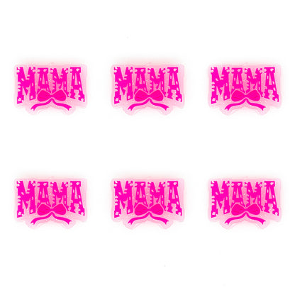 Mama Bowknot Glitter Focal