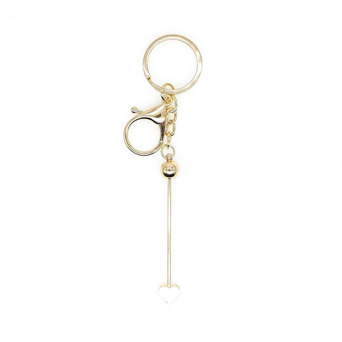 5Pcs/Lot Heart Beadable Keychain Bar