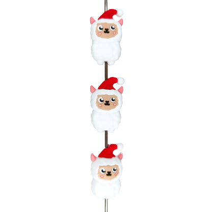 3D Llama In Christmas Hat Focal