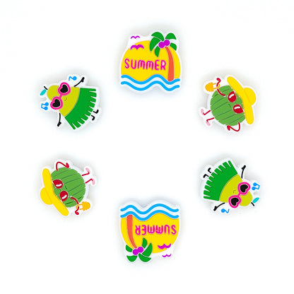 Summer Focal Coconut Tree Watermelon Pear Beads